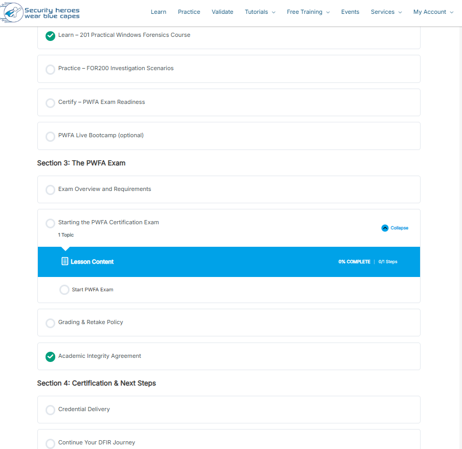 Analyst I Training Track — pre-exam checklist and gateway