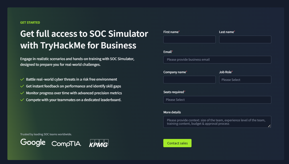 SAL1 SOC simulator — a B2B feature