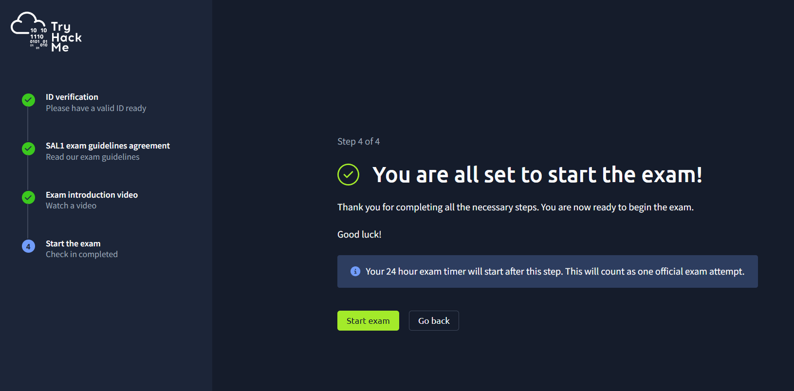 ID verification via Onfido at exam start